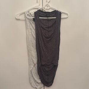 Barneys New York Speckled Tank Tops - Black and White